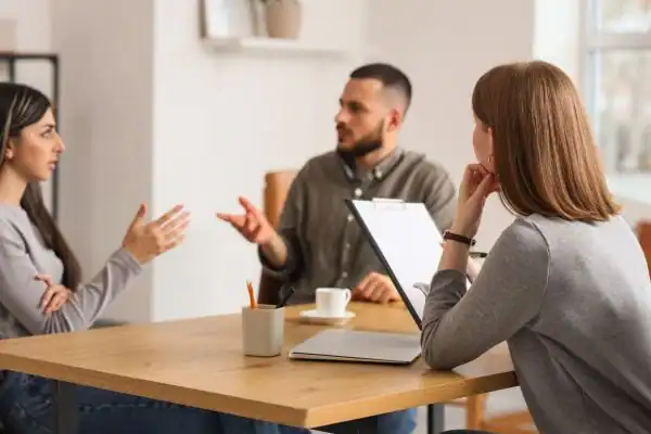 Image of couple access free mediation using family mediation voucher scheme Bury